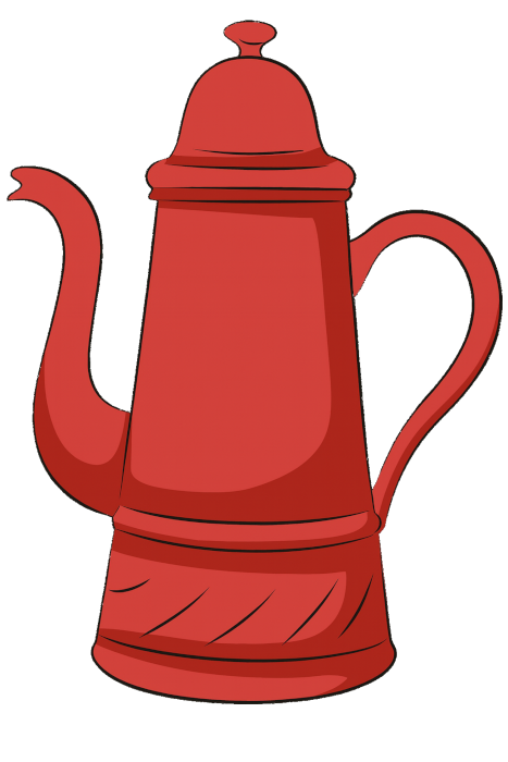 a red coffee pot